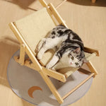 Cat Chair Pet Sisal Bed Adjustable Recliner Portable